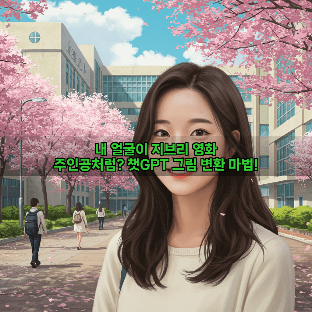 내 얼굴이 지브리 영화 주인공처럼? 챗GPT 그림 변환 마법! 2 1 13