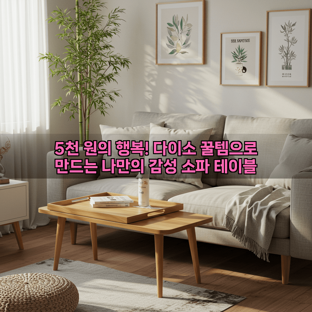 5천 원의 행복! 다이소 꿀템으로 만드는 나만의 감성 소파 테이블 2 1 4